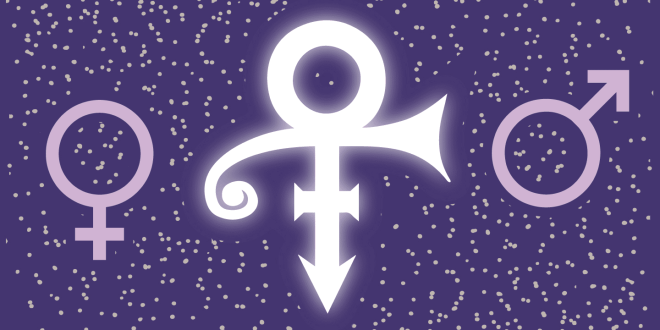 Le love symbol de Prince, androgyne mi homme-mi femme