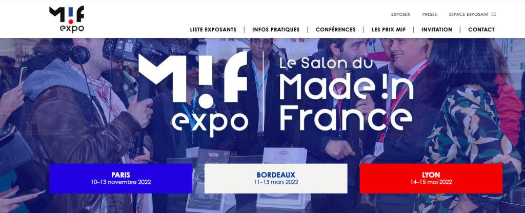 Site internet du Salon MIF Expo