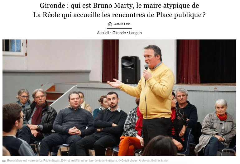 Bruno Marty maire de la Reole dans SO